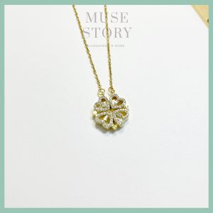 Dây chuyền cỏ 4 lá đính hạt - DC02