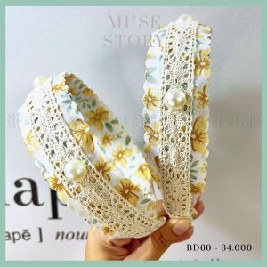 Băng đô vải hoa vàng nhẹ nhàng tiểu thư