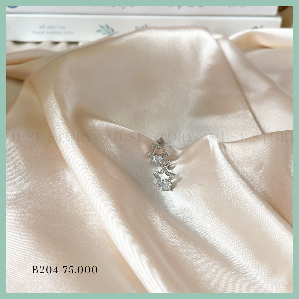 Khuyên tai bạc 925 đính đá hình ngôi sao phù hợp mọi hoàn cảnh