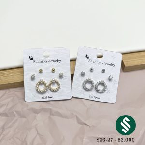 Set 03 đôi khuyên tai tròn với chất liệu bạc 925 bền đẹp, cứng cáp, dễ làm sáng là lựa chọn hoàn hảo dành cho bạn S26 và S27