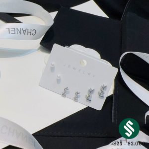 Set 03 đôi khuyên tai YSL với chất liệu bạc 925 bền đẹp S25