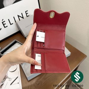 Ví da CNK trần bông vân xéo like auth, hàng 1:1 full box chuẩn chất lượng, dáng gập 3