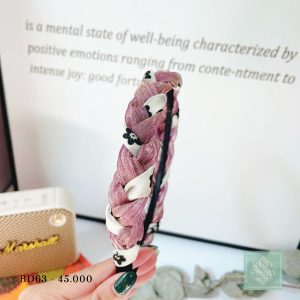 Băng đô vải hoa tóc tết với màu tím