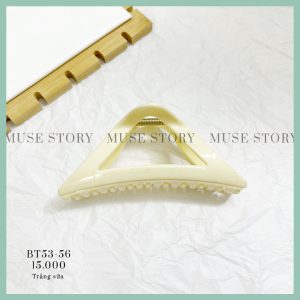 Kẹp búi tóc nhựa dáng tam giác màu trắng sữa