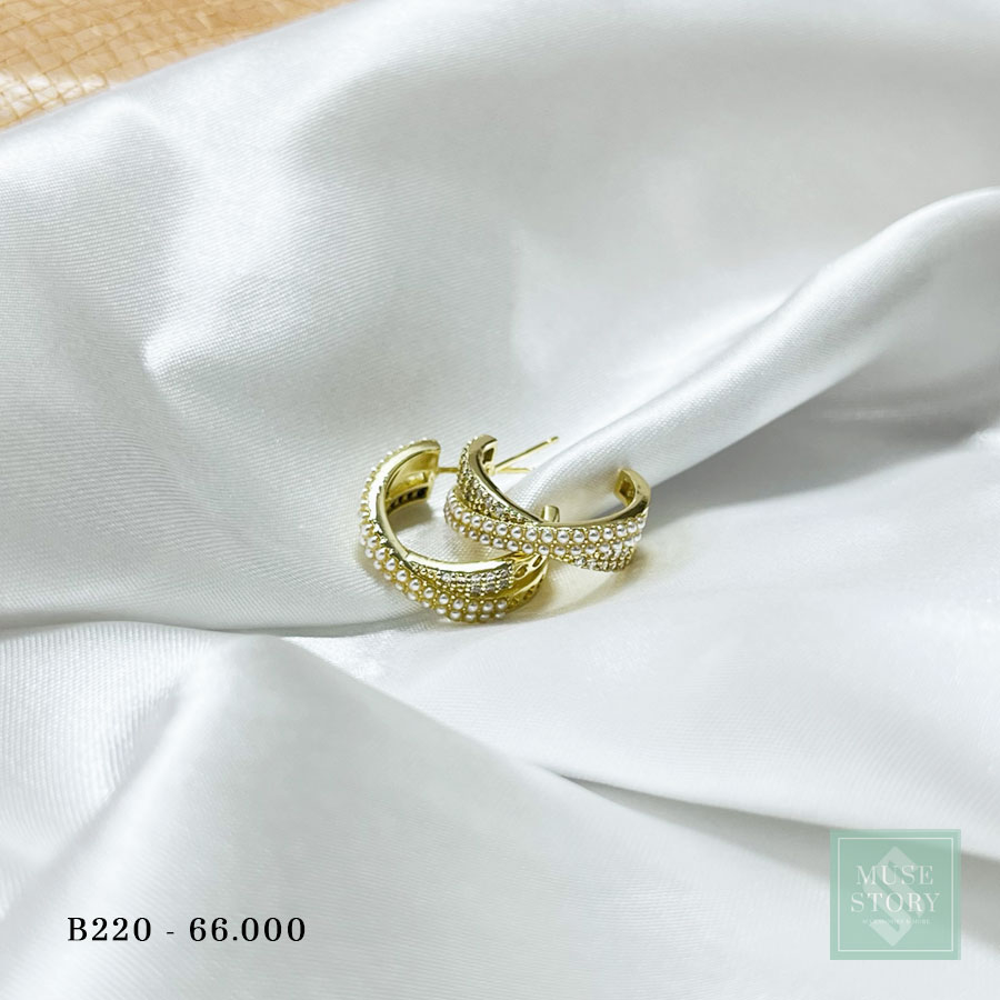 Khuyên tai dáng vòng tròn chéo chữ X