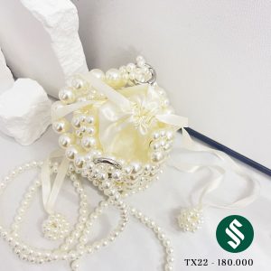 Túi ngọc trai mini lót lụa, màu tiểu thư sang chảnh