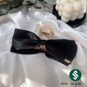 Kẹp búi tóc vải nơ to xinh xắn, nơ đen