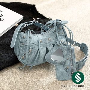 Túi Balen jeans gương jean bò kèm gương hot hit năm 2023. Chất liệu đẹp, bền, jeans không phai màu TX21