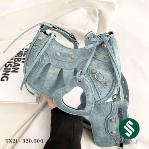 Túi Balen jeans gương jean bò kèm gương hot hit năm 2023
