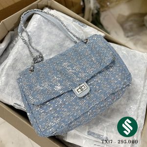 Túi classic nhũ xanh bling bling đẹp hết nấc