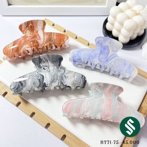 Kẹp gấp búi tóc vân marble nhiều màu sắc