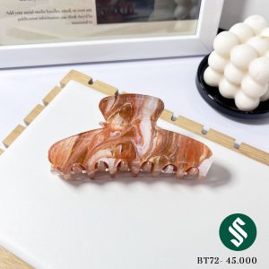 Kẹp gấp búi tóc vân marble màu cam