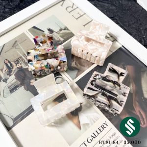 Kẹp gấp ngắn vân marble nhiều màu