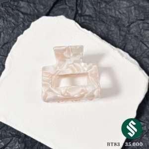 Kẹp gấp ngắn vân marble màu hồng nhạt