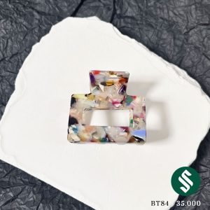 Kẹp gấp ngắn vân marble đa sắc