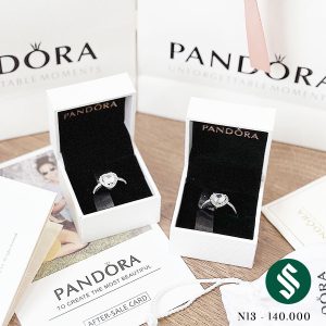 Nhẫn Pandora trái tim bạc