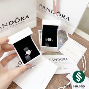 Nhẫn Pandora trái tim bạc full box, card hãng