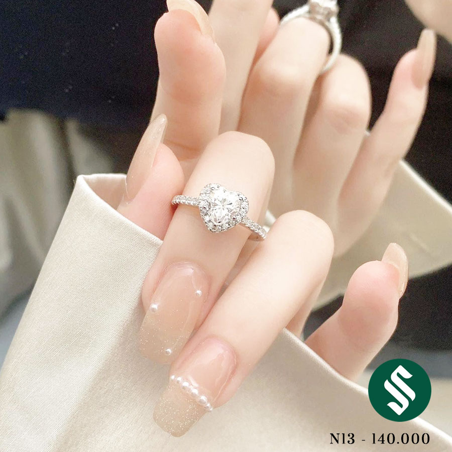 Nhẫn Pandora trái tim bạc, đeo cực nịnh tay