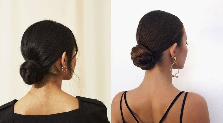 Tóc búi thấp thanh lịch