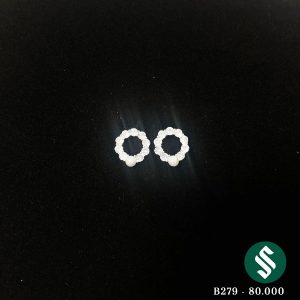 Khuyên bạc tròn chấm ngọc 9 hạt đá sáng lấp lánh