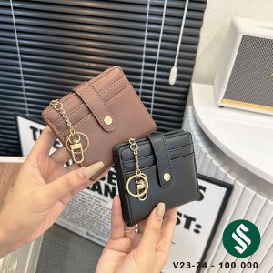 Ví da trơn cúc bấm móc treo đơn giản dễ dùng