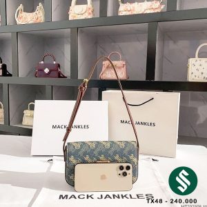 Túi MJ khóa đồng họa tiết xe ngựa size 19 vừa điện thoại