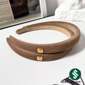 Băng đô nâu thanh lịch tag đồng nâu đậm vải bông