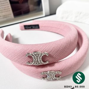 Băng đô vải bố mịn tag đính đá hồng vải mịn