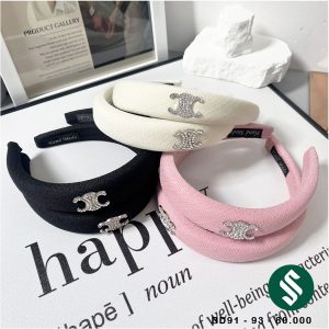 Băng đô vải bố mịn tag đính đá 3 màu