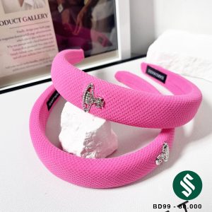 Băng đô vải tag địa cầu đính đá màu neon nổi bật