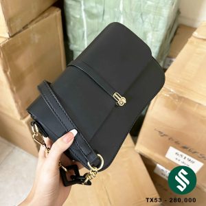 Túi đen dài khoá nhỏ có 2 dây đeo