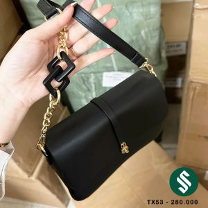 Túi đen dài khoá nhỏ dây kẹp nách cách điệu