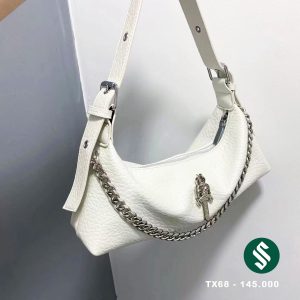 Túi kẹp nách da nhăn phối xích và thanh gươm bạc