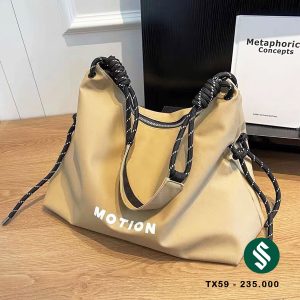 Túi Motion big size da mềm màu be
